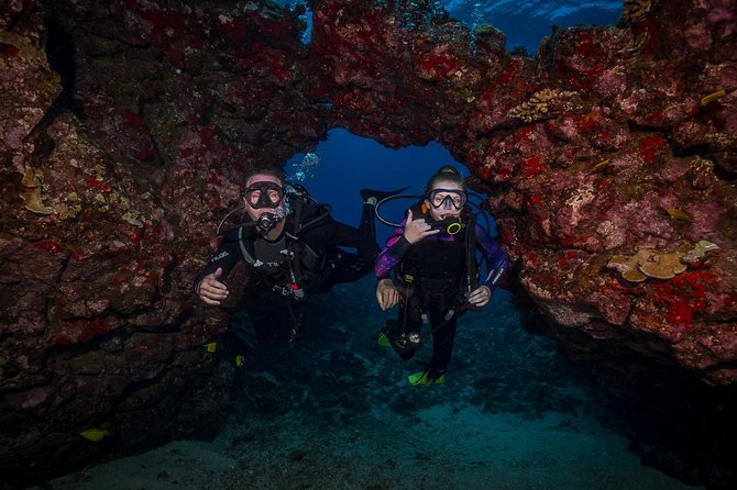2 Tank Lanai Cathedral Scuba Dive Via Boat for Certified Divers - The Cathedral descent and volcanic swim-throughs
