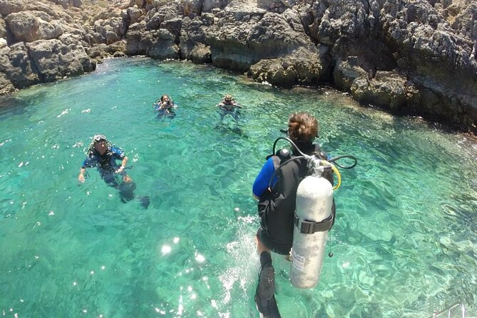 Crete-Chania: Snorkeling & Scuba Dive for Beginners by Boat - The open-water scuba session at 9 to 10 meters