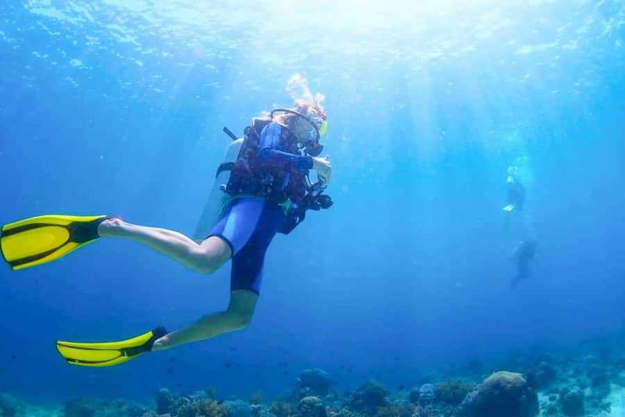 From Dubai: Fujairah Scuba Dive and Snorkeling - Getting fitted out at the Fujairah marina