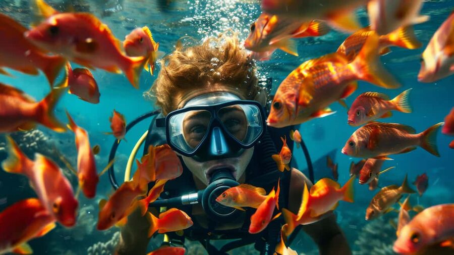 From Sharm: Ras Muhammed & White Island By Boat & intro Dive - The first swim stop and the main underwater session