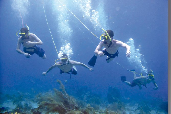 Punta Cana Party Cruise with Snorkeling, Hooka Diving and Parasailing - Trying the hookah underwater system