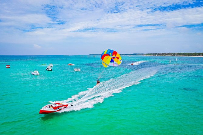 Punta Cana Party Cruise with Snorkeling, Hooka Diving and Parasailing - The waist-deep water party