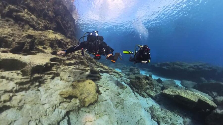 Scuba Diving - Tunnels & Caves - Cape Greco - private guided - Underwater rock formations and the first descent